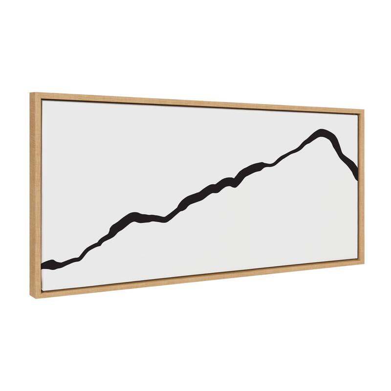 Kate and Laurel Sylvie Elevated Abstract Minimalist Mountain Landscape Framed Canvas by The Creative Bunch Studio - 18x40 - Natural