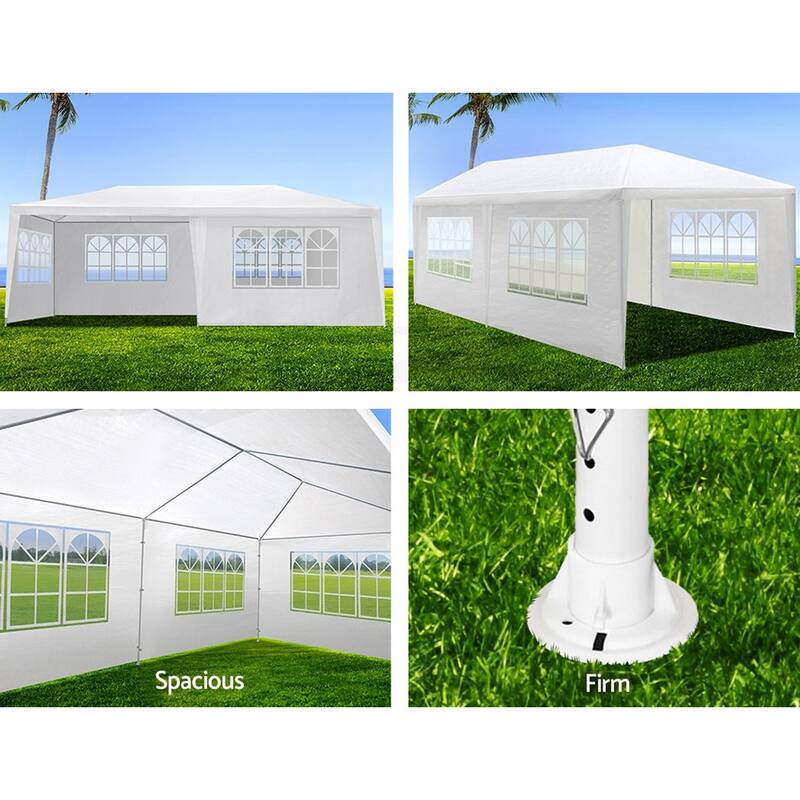 Anmytek Outdoor Gazebo Wedding Party Tent with 6 Removable Sidewalls - Garden Event Canopy Marquee