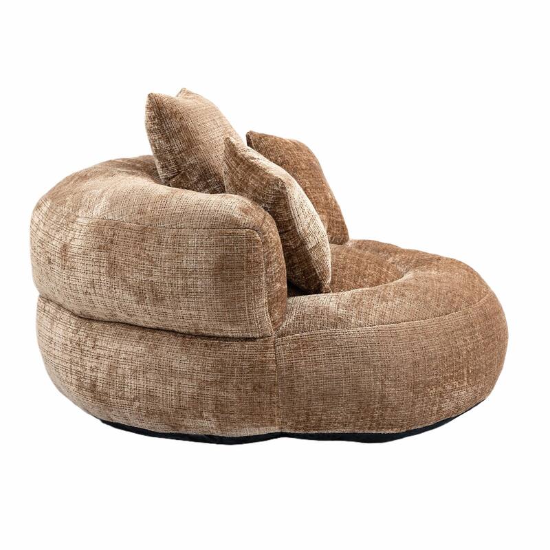 Durable Lazy Sofa Comfort Lounger, High Back Bean Bag Couch with 3 Pillows