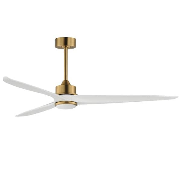 slide 2 of 2, Maxim 88834 Woodwind 80" 3 Blade Indoor LED Ceiling Fan Natural Aged Brass