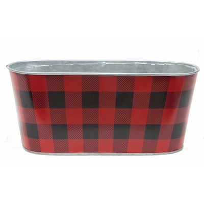 Red And Black Plaid Planter