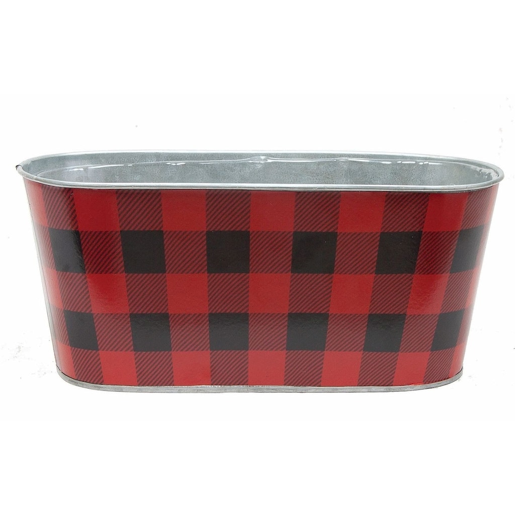 Red And Black Plaid Planter