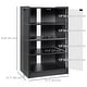 preview thumbnail 5 of 10, HOMCOM 5-Tier Media Stand Cabinet with 3-Level Adjustable Shelves, Tempered Glass Doors, and Cable Management, Black