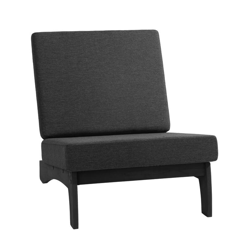 3 Piece Teak Wood Outdoor Conversation Chair Set with Table, Cushion