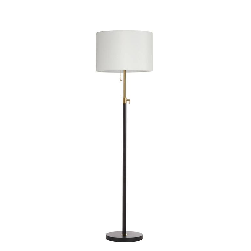KAWOTI 65in Modern Adjustable Metal LED Floor Lamp with Fabric Shade
