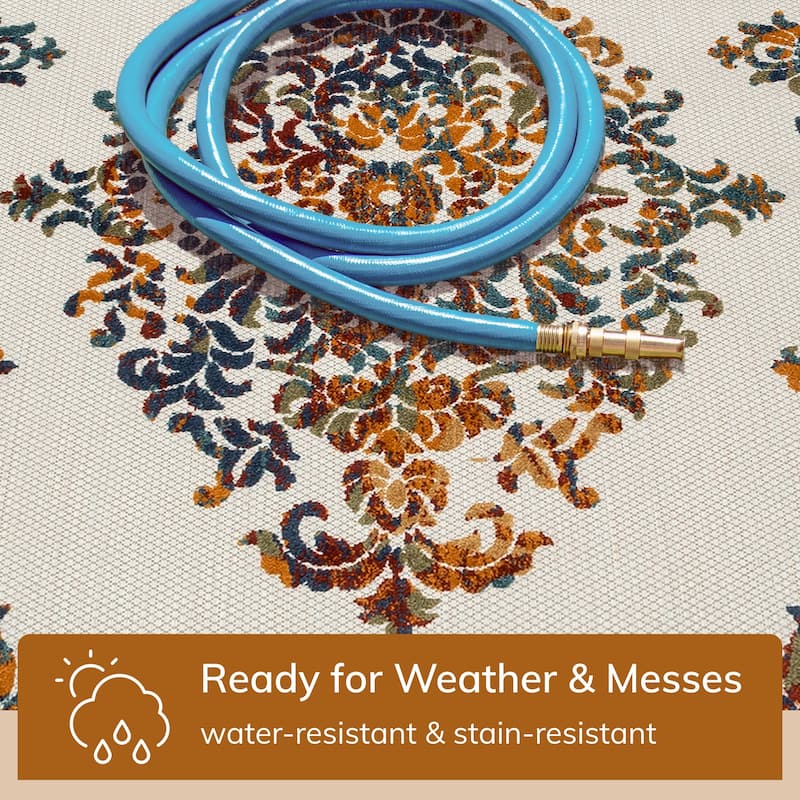 Well Woven Dorado Arid Modern Indoor Outdoor Medallion Area Rug