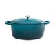 preview thumbnail 1 of 3, Artisan 5 Qt Round Dutch Oven - Teal Ombre - Enamel - Brushed SS Hollow Knob - Cast Iron