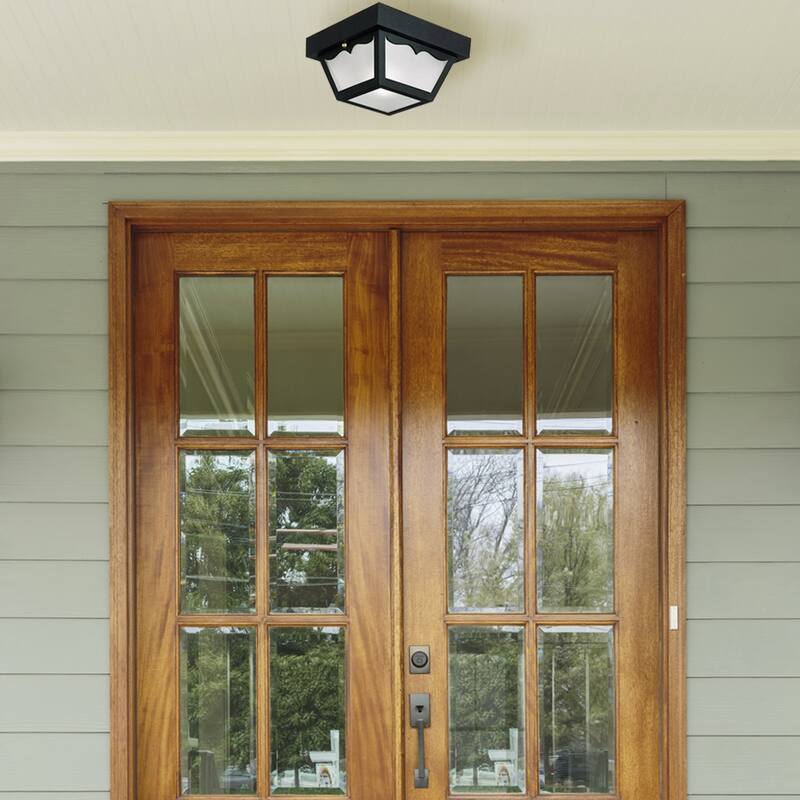 Design House Traditional 2-Light Outdoor/Indoor Ceiling Light - Black - Black