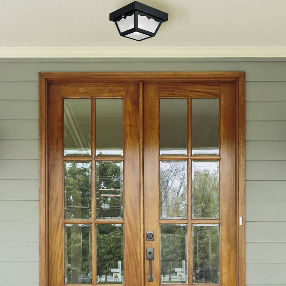 Design House Traditional 2-Light Outdoor/Indoor Ceiling Light - Black