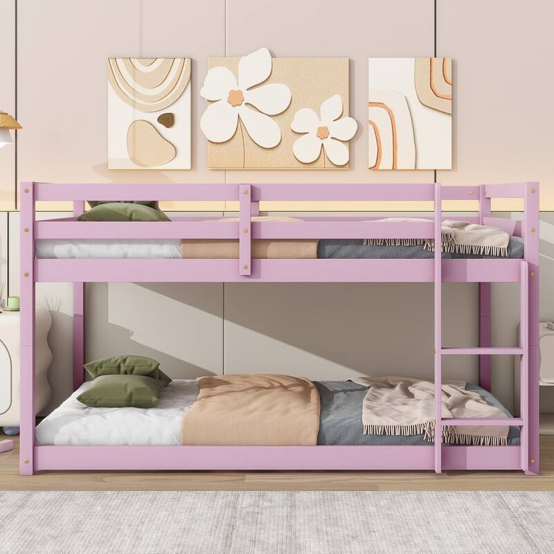 Solid Wooden , Solid Rubber Wooden Over Loft Bed With Ladder ,Upper And Bottom Bed Platforms Crafted With Strengthened Slats