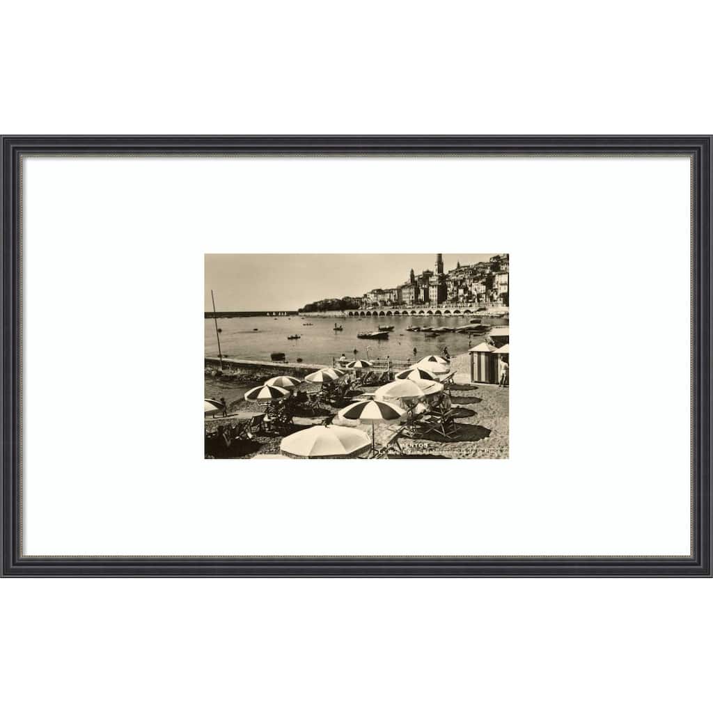 Summer in France No. 3 Wood Framed Wall Art Print - Stylish Black Narrow