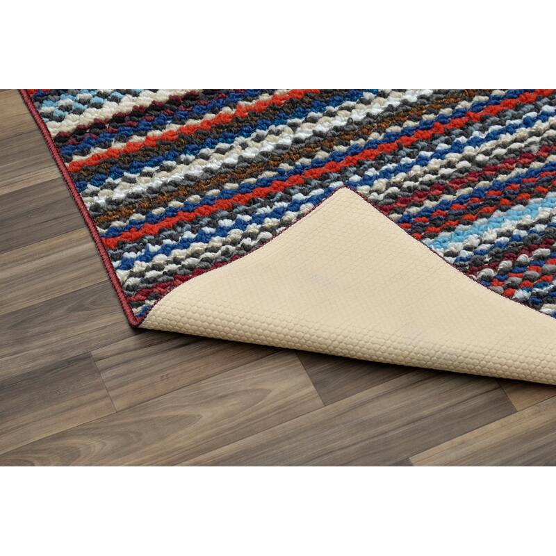 Garland Rug Carnival Striped Durable Indoor Area Rug