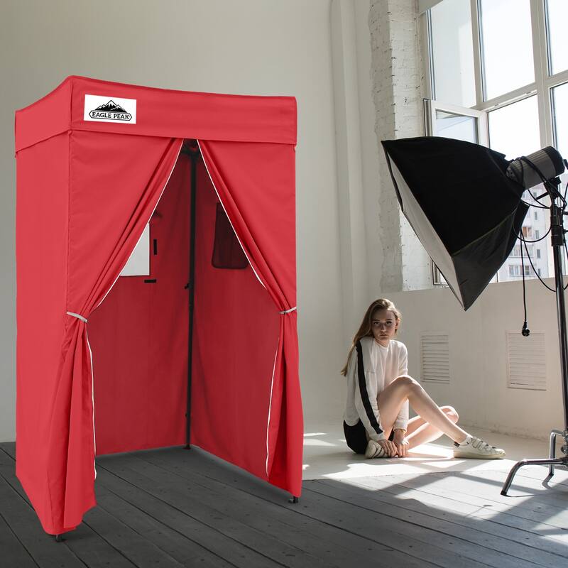 EAGLE PEAK Flex Compact 4x4 Pop-up Canopy Changing Room, Portable Privacy Dressing Room - Red