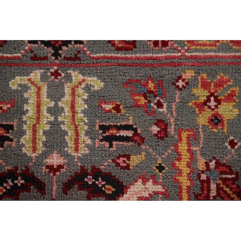 All-Over Gray Heriz Oriental Area Rug Handmade Wool Carpet - 3'1"x 5'3"