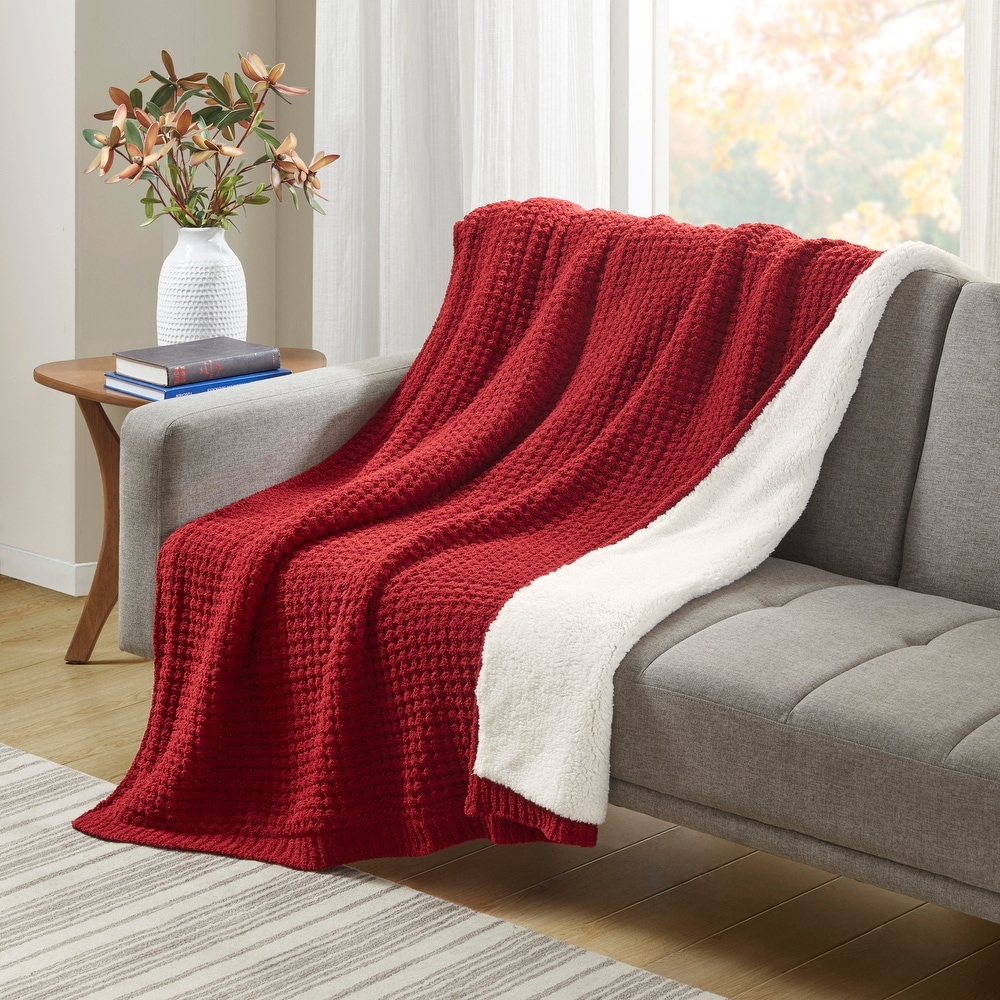 Red chenille throw blanket best sale