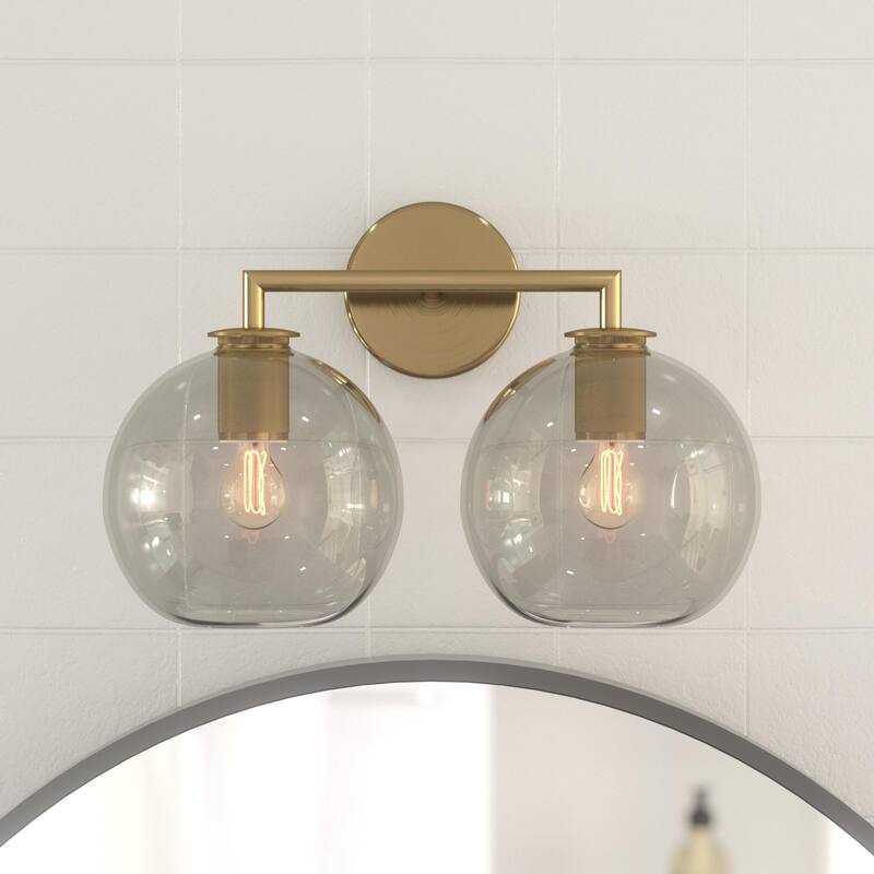 OROMA HOME Fernando 2-Light Globe Glass Bathroom Vanity Sconce
