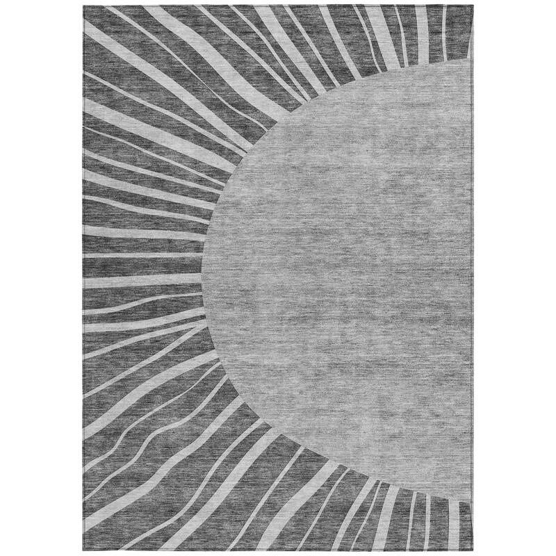 HomeRoots Abstract Transitional Rectangle Outdoor Rug