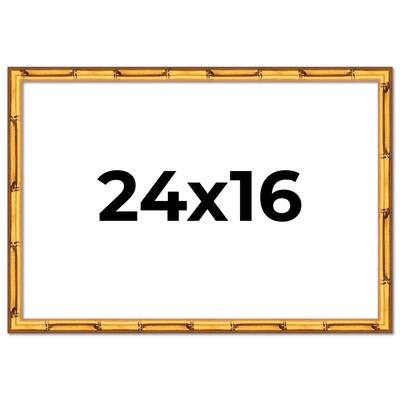 24x16 Frame Gold Bamboo Picture Frame - Complete Modern Photo Frame