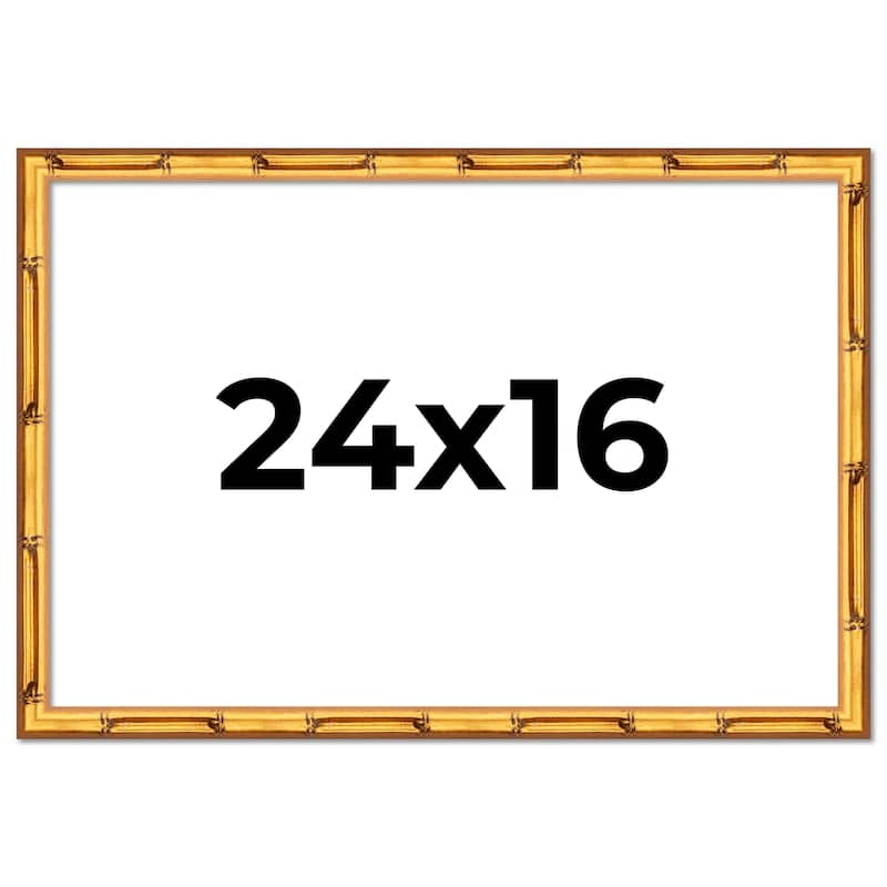 24x16 Frame Gold Bamboo Solid Wood Picture Frame | 1 Inch Moulding