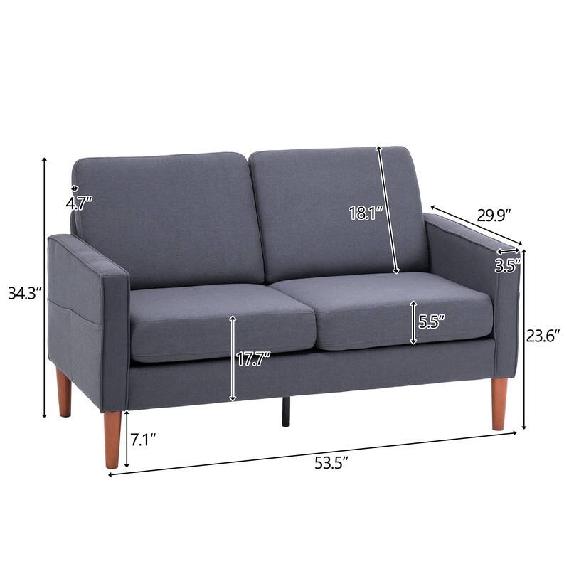 Linen Solid Wood Legs Nuclear Bomb Second Generation Combined Sofas