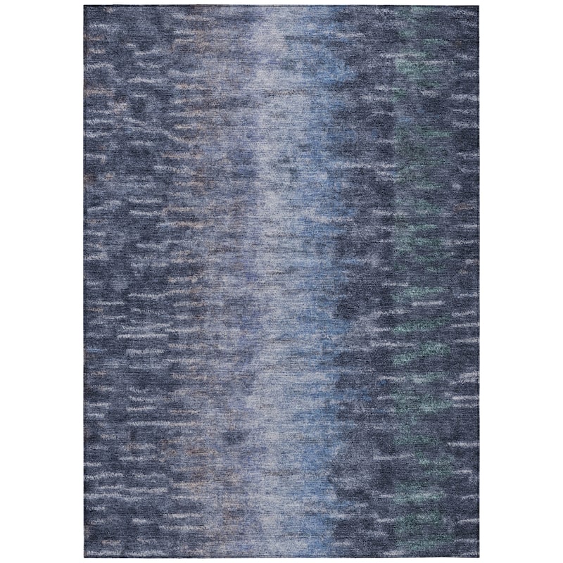 Machine Washable Indoor/ Outdoor Contemporary Ombre Chantille Rug