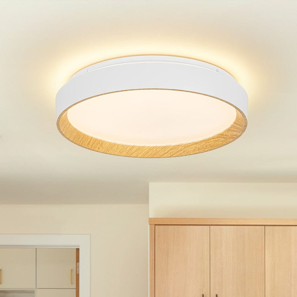 Nordic Farmhouse Round 5CCT Flush Mount Dimmable LED Light