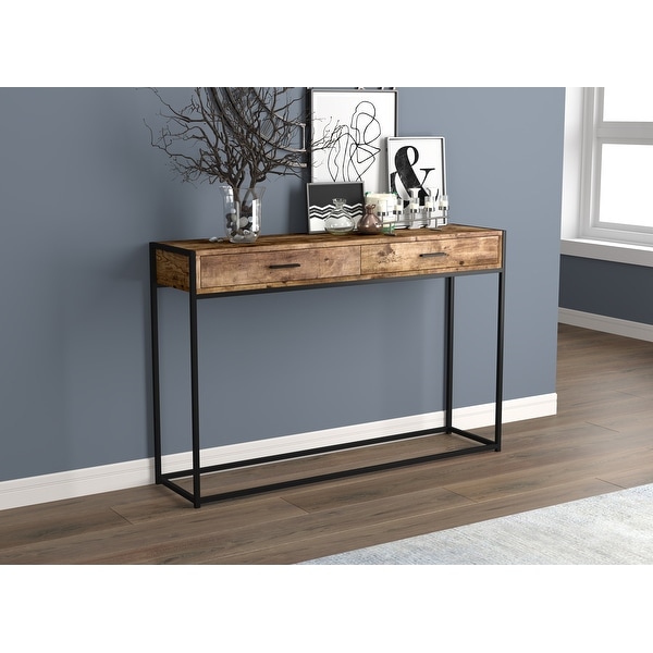 Brown and deals black console table