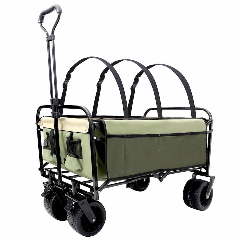 440lbs Collapsible Foldable Wagon Cart - Beach Wagon, Utility Cart, Grocery Cart