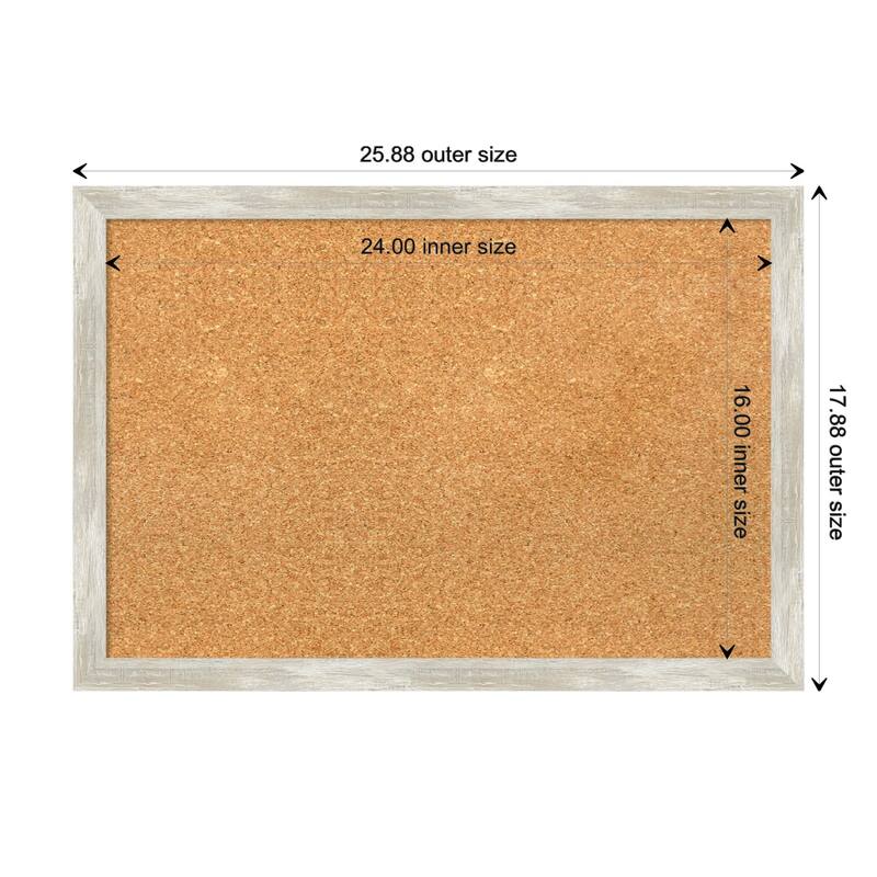 Crackled Metallic Narrow Narrow Framed Cork Bulletin Memo Board