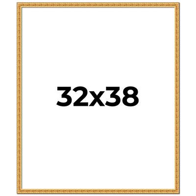 32x38 Frame Gold Real Wood Picture Frame Width 1 inches | Interior
