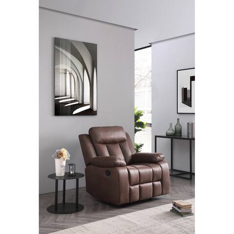 Betsy Furniture Microfiber Manual Rclining Single Seat Recliner in Brown 8028