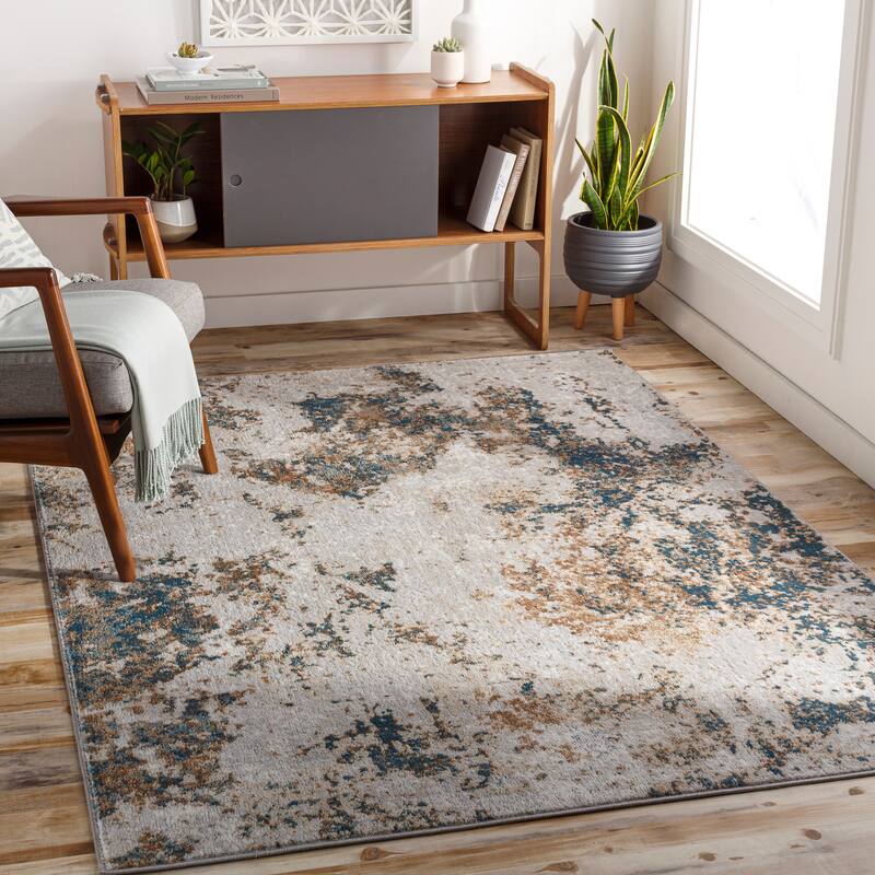Artistic Weavers Ardsley Modern Abstract Area Rug - 2' x 3' - Khaki/Blue