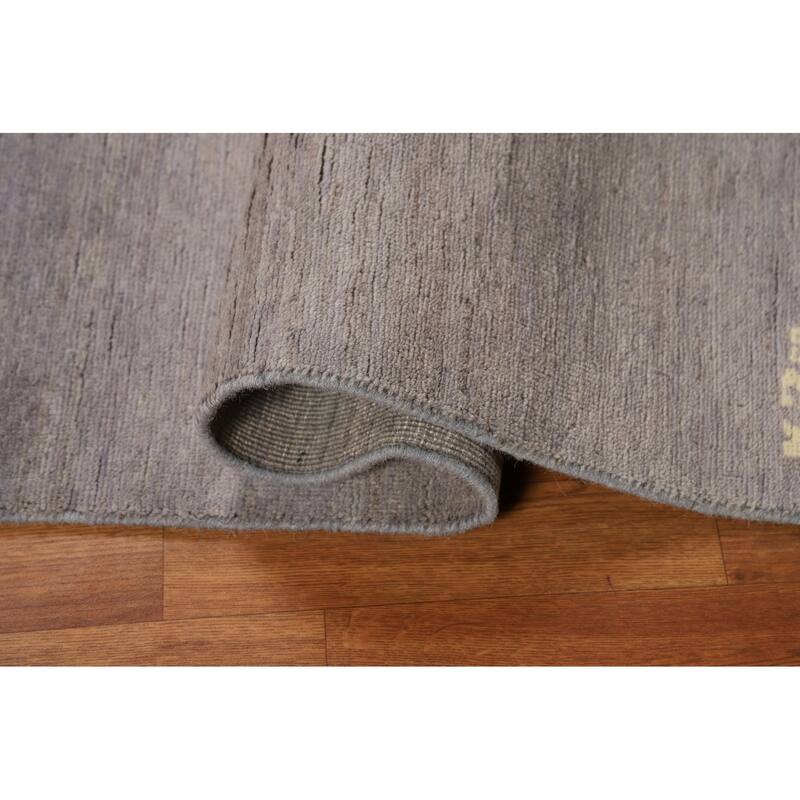 Hand Knotted Oriental 100% Wool Carpet Modern Modern Greys & Charcoal Gabbeh Area Rug - 4' 0'' X 2' 8''