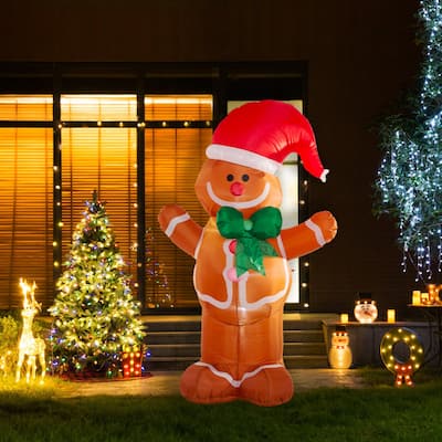 Glitzhome 8 ft Christmas Lighted Inflatable Decor