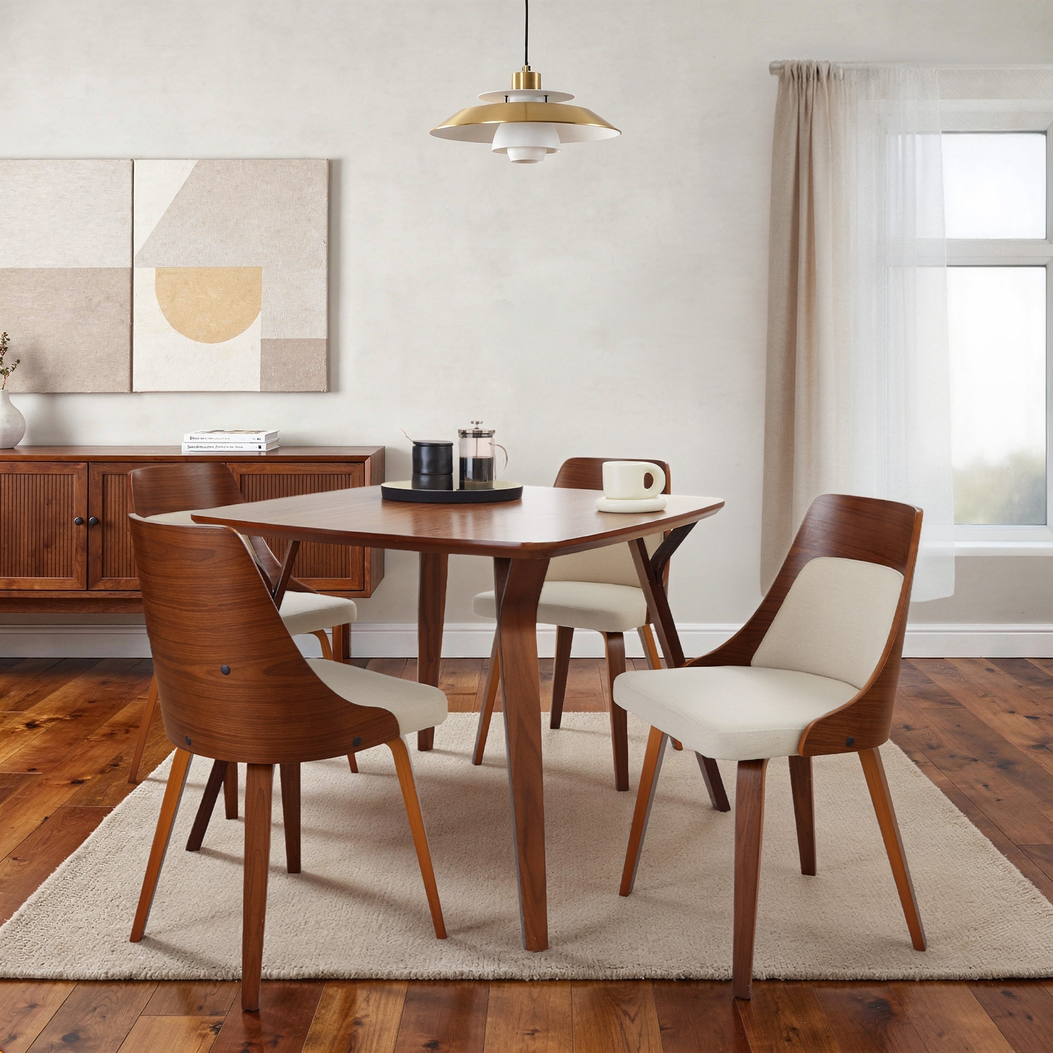 Carson Carrington Vallemala Mid-Century Modern Chair with Bent Wood Legs (Set of 2)
