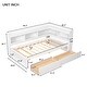 preview thumbnail 42 of 52, Full Bed with L-Shaped Bookcase and Drawers, White Wood Frame