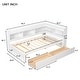 preview thumbnail 12 of 16, Twin Size Platform Bed Daybed with L-Shaped Bookcases and Drawers