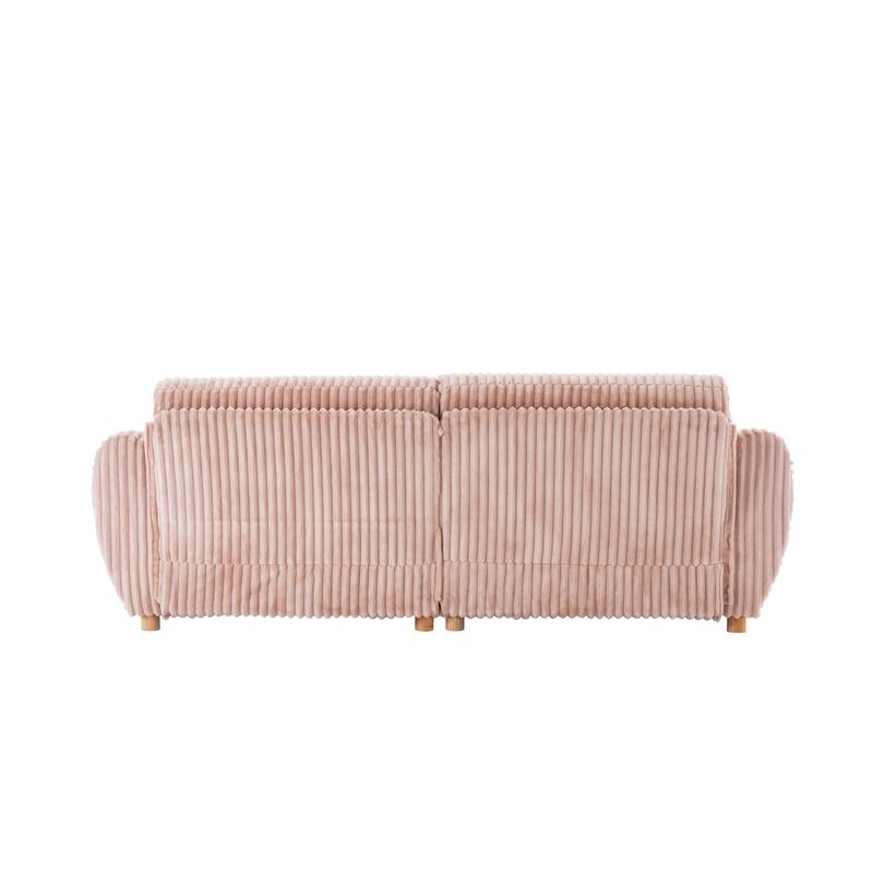 84.4" Corduroy 3-Seater Sofa with Solid Wood Frame, Comfortable Cushions