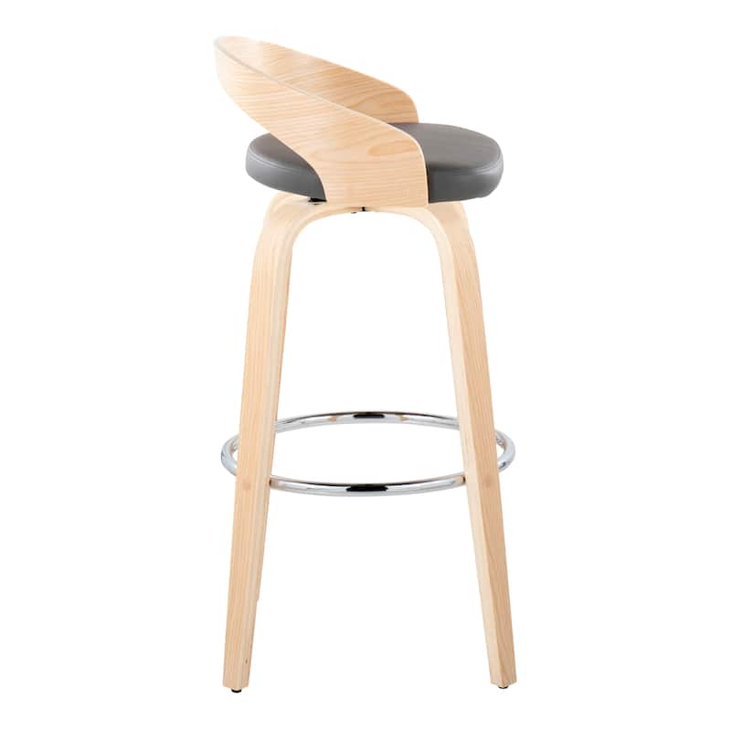 Carson Carrington Stavanger 30" Fixed-Height Bar Stool with Bent Wood Legs & Round Footrest (Set of 2)