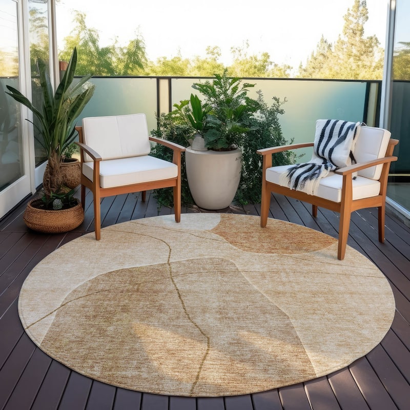 Machine Washable Indoor/ Outdoor Chantille Abstract Contemporary Rug