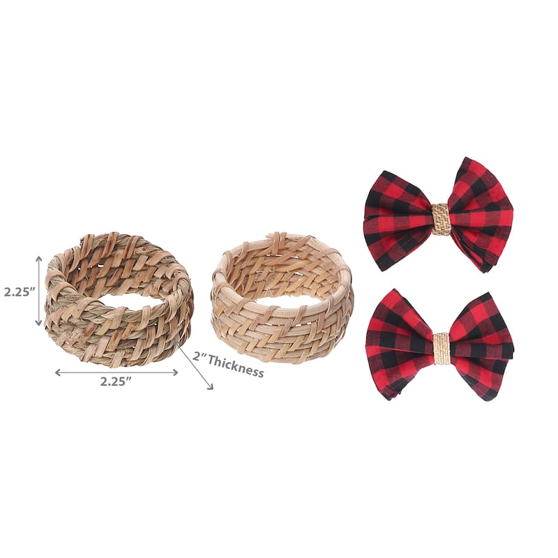 Brown Jute Napkin Ring - Set of 6