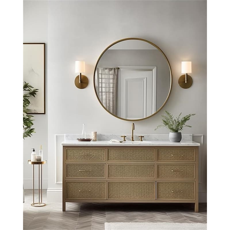 39 Inch Metal Round Bathroom Mirror