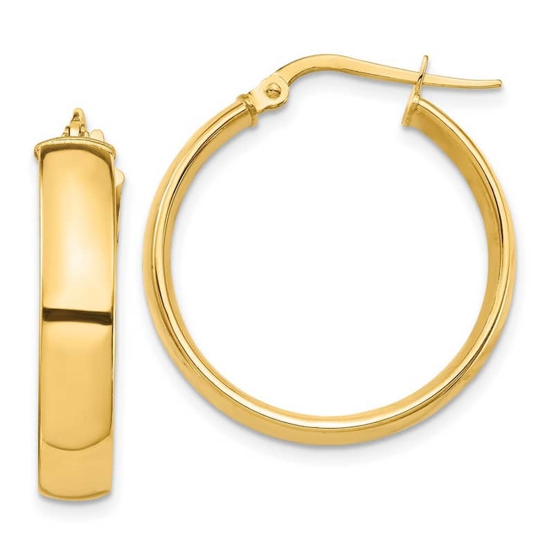 Curata 14k Yellow Gold High Polished Hoop Earrings - 26x24.8mm