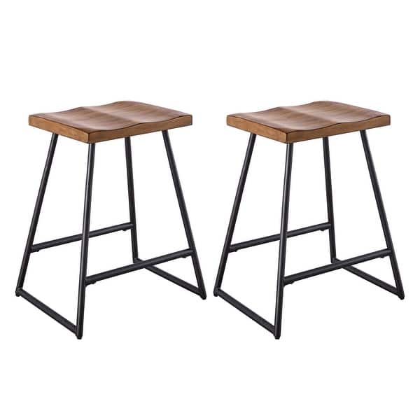slide 1 of 4, Carbon Loft Leona Natural Honey Counter Stool - Set of 2