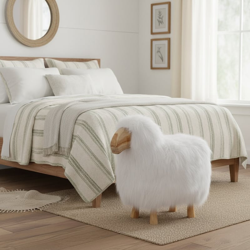 Fabric Wood Figurine with Casual Style and Decorative Wooden Accent