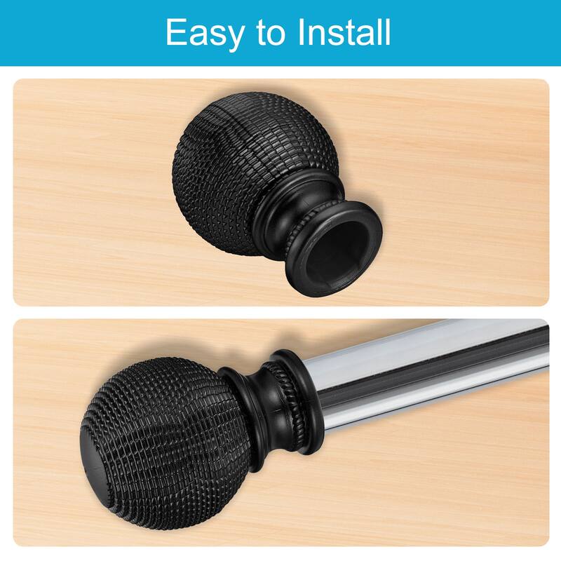 6Pcs Plastic Rhombic Curtain Rod Finials Fit 26-28mm Dia Drapery Rail