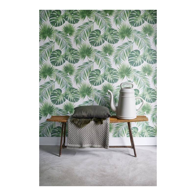 ESTA Home Patti Light Green Leaves Wallpaper - 20.5 x 396 x 0.025