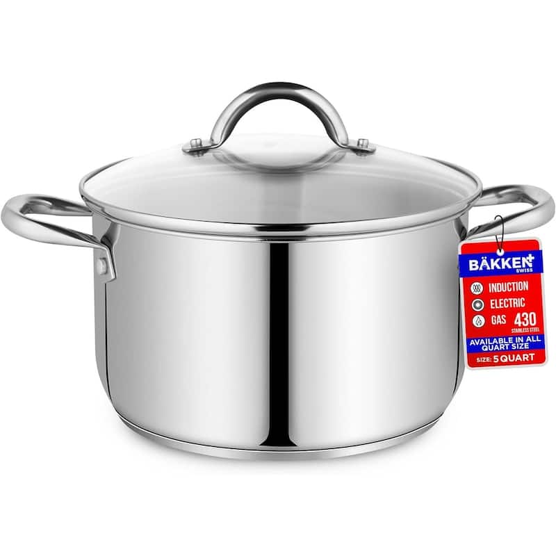 Bakken-Swiss Deluxe Stainless Steel Stockpot Tempered Glass