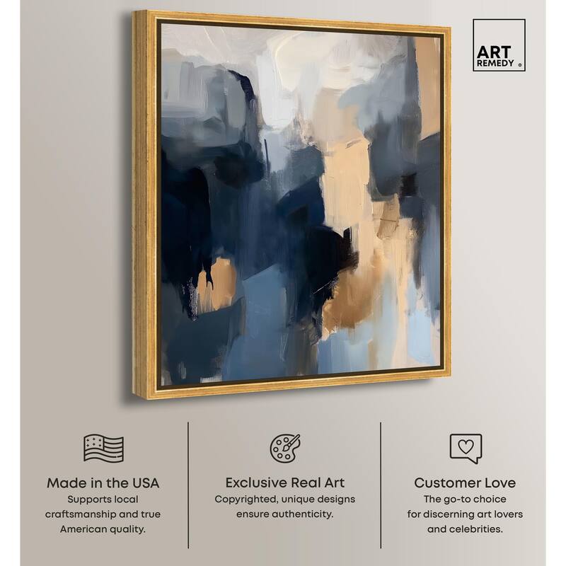 Navy Beige II Canvas by Art Remedy