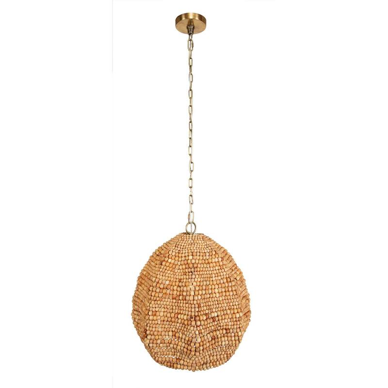 Uttermost Kauri 1 Light Wooden Bead Pendant - N/A